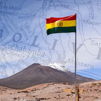 Mapa e Bandeira Bolívia
